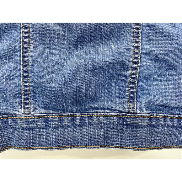 Old Navy Blue Denim Jean Jacket Long Sleeve Stretch Size Girls Medium 8 - Picture 9 of 10